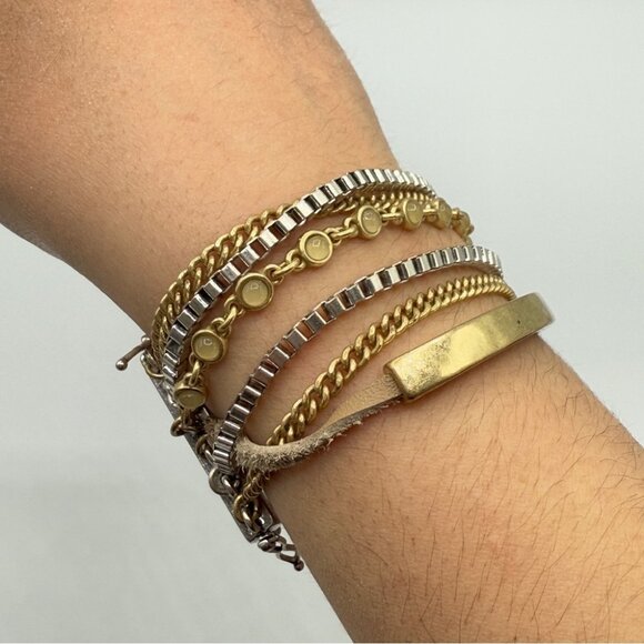 Lucky Brand Lucky Layers Boho Magnetic Cuff Bracelet in Earthtone 7in - Picture 15 of 15